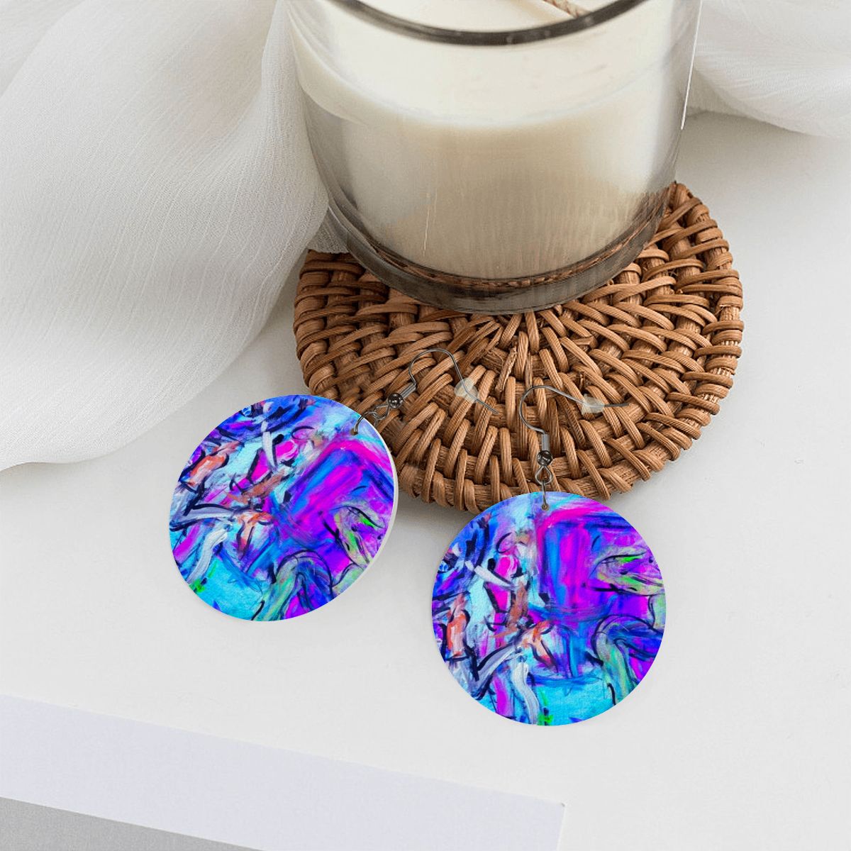 Purple Magic — Original Art Earrings by Leeorah