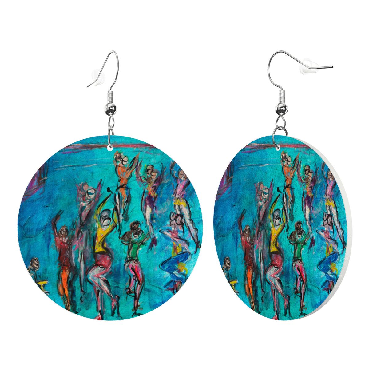 Aqua — Original Art Earrings by Leeorah