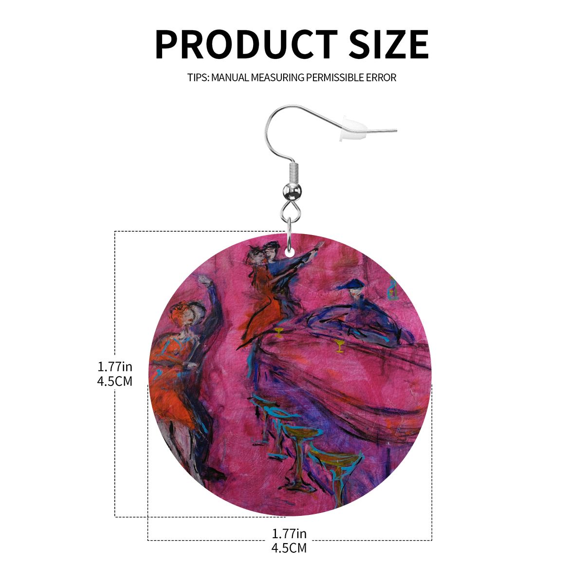 Pink Club — Original Art Earrings by Leeorah