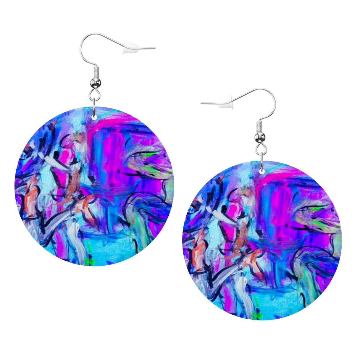Purple Magic — Original Art Earrings by Leeorah