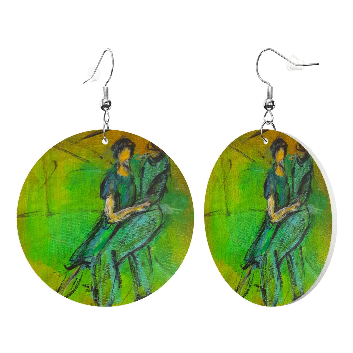 Verde — Original Art Earrings by Leeorah