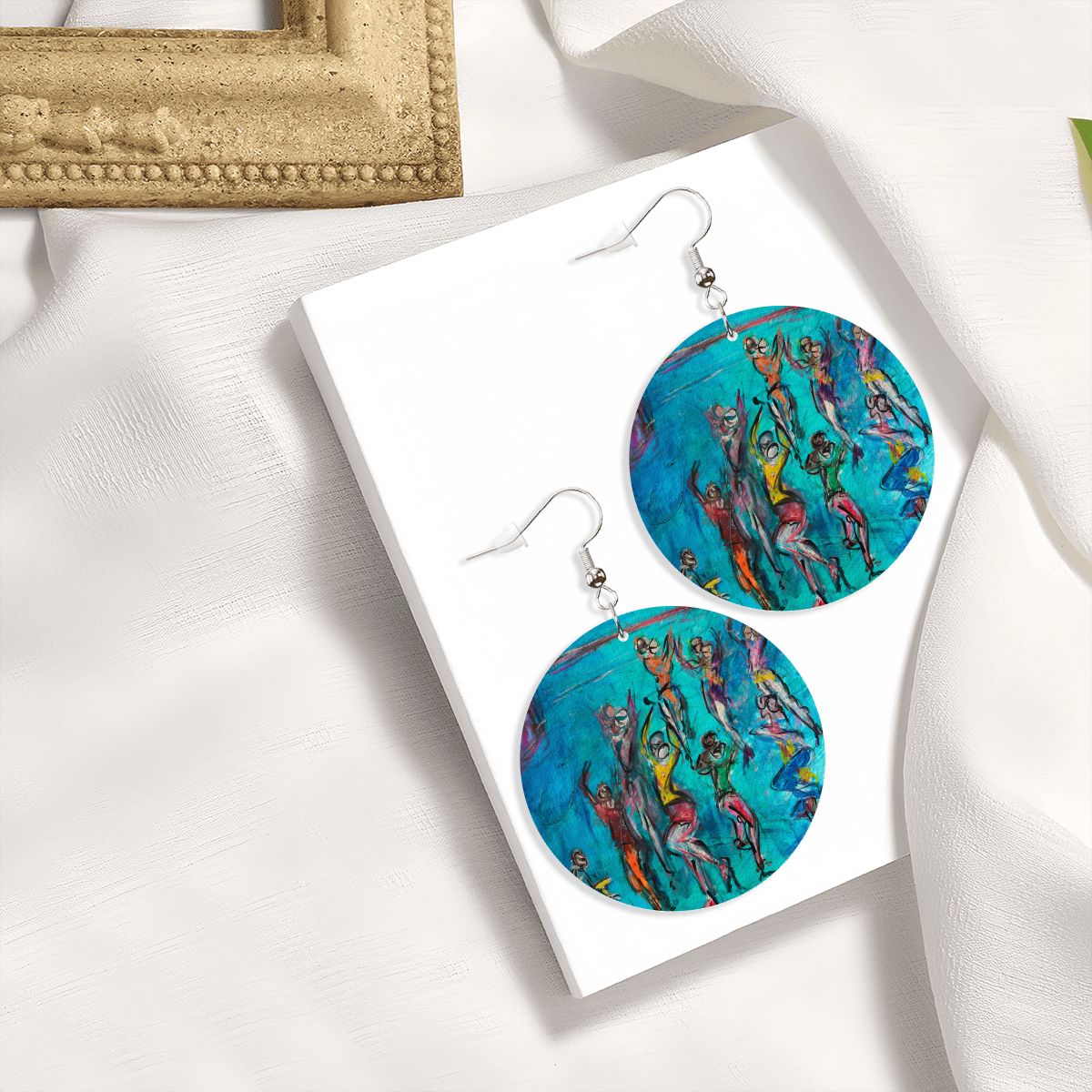 Aqua — Original Art Earrings by Leeorah