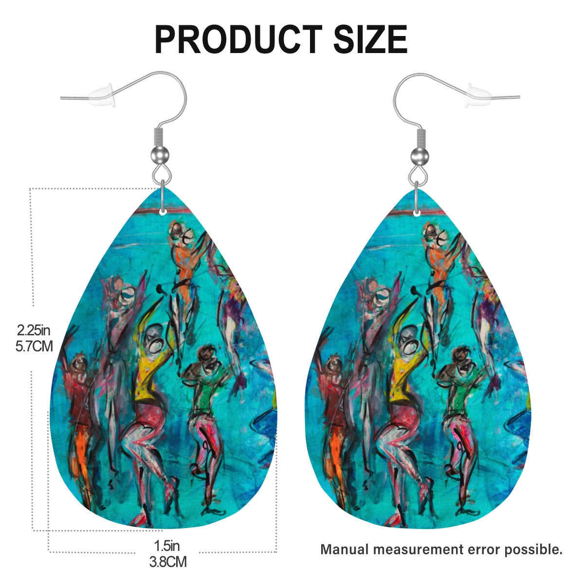 Aqua Move — Original Art Earrings by Leeorah