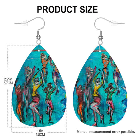 Aqua Move — Original Art Earrings by Leeorah