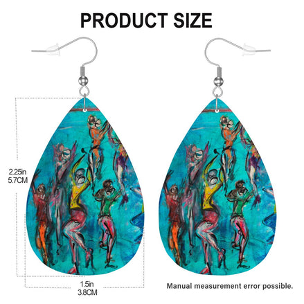 Aqua Move — Original Art Earrings by Leeorah
