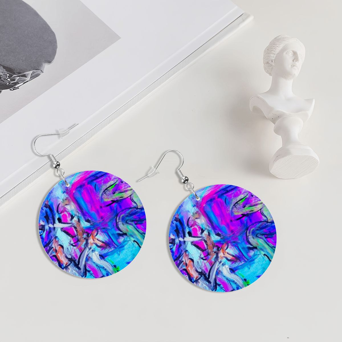 Purple Magic — Original Art Earrings by Leeorah