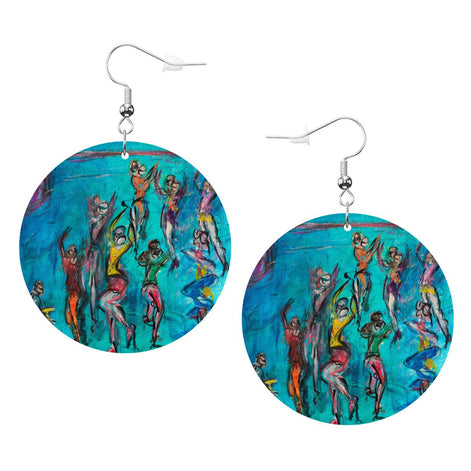 Aqua — Original Art Earrings by Leeorah