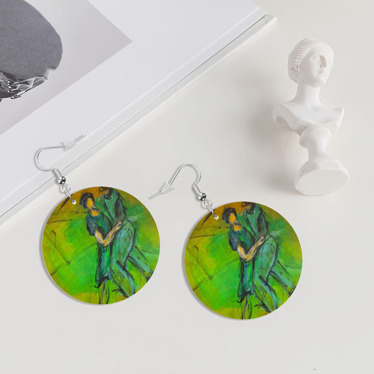 Verde — Original Art Earrings by Leeorah