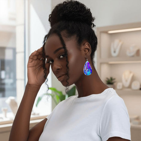 Purple Delight — Original Art Earrings by Leeorah