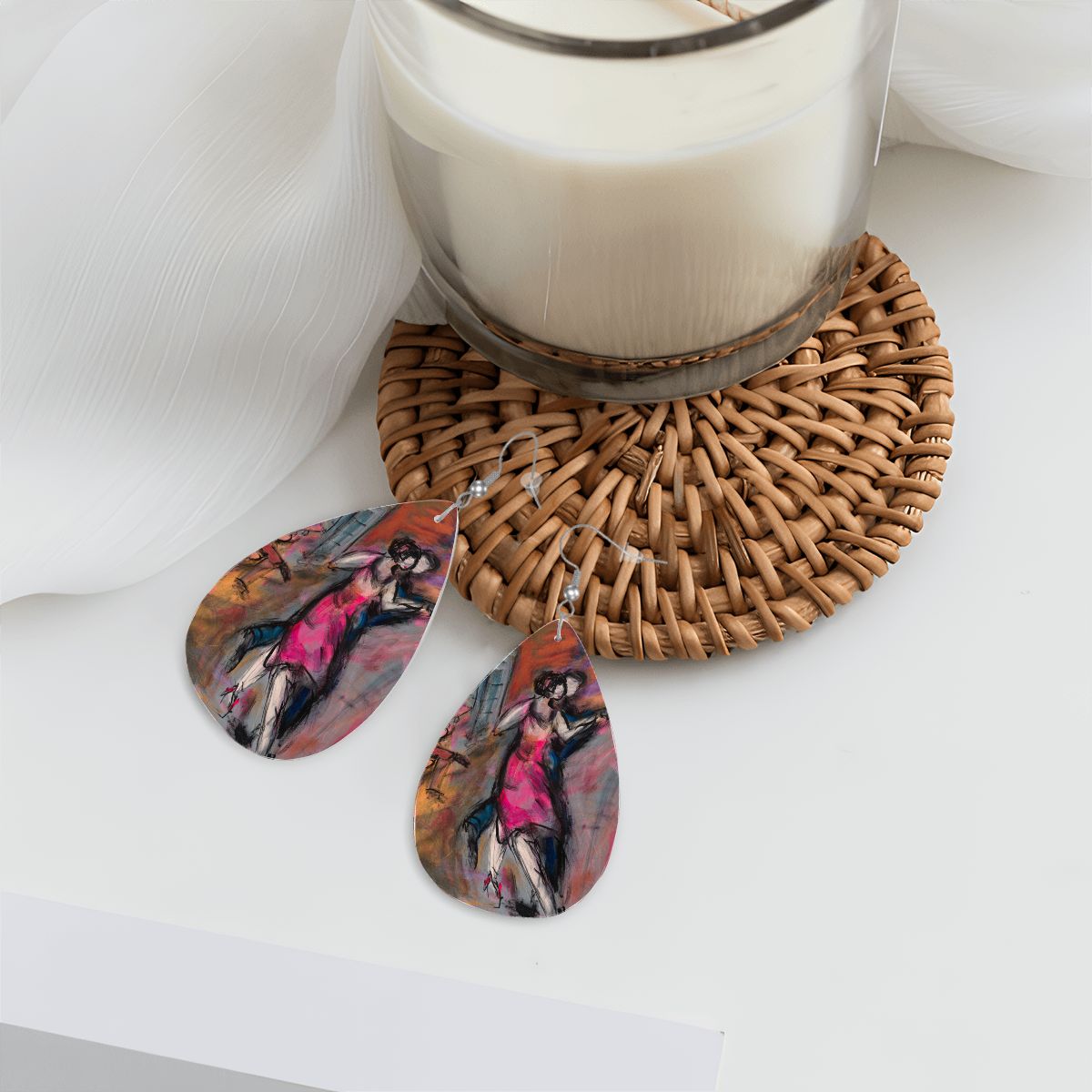 The Parisian — Original Art Earrings by Leeorah