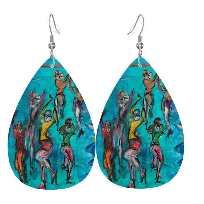 Aqua Move — Original Art Earrings by Leeorah