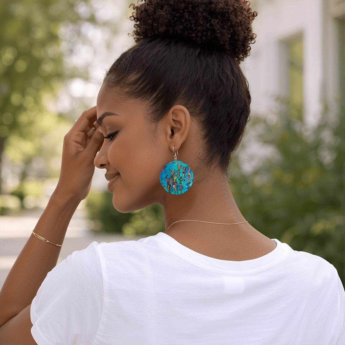 Aqua — Original Art Earrings by Leeorah