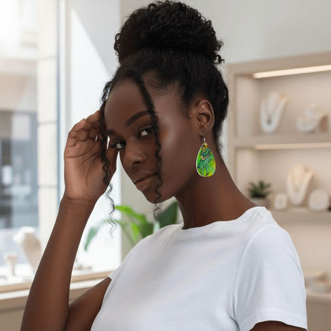 The Verde — Original Art Earrings by Leeorah