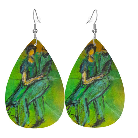 The Verde — Original Art Earrings by Leeorah