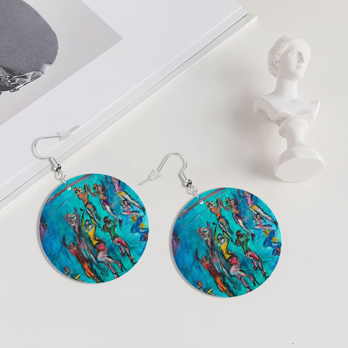 Aqua — Original Art Earrings by Leeorah