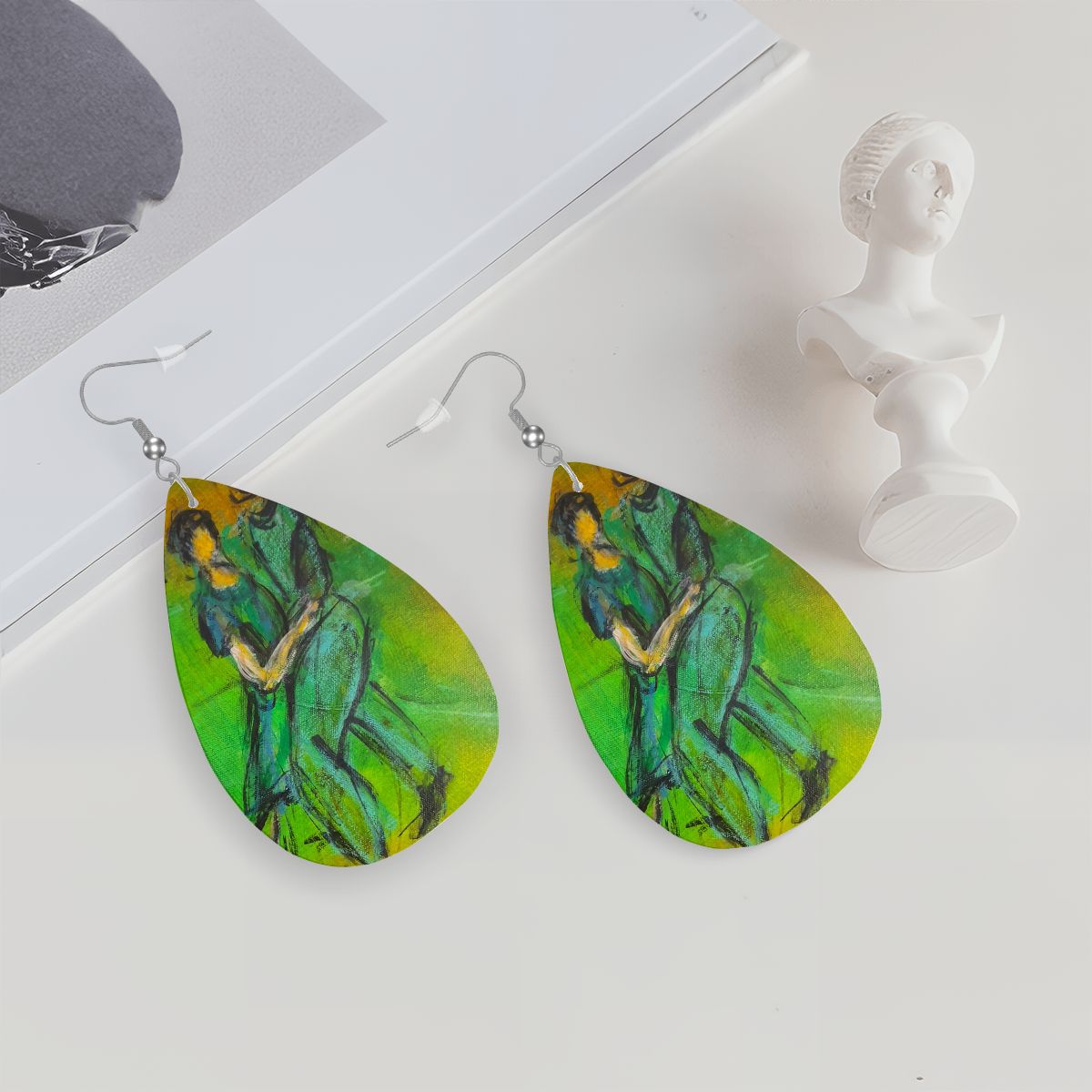 The Verde — Original Art Earrings by Leeorah