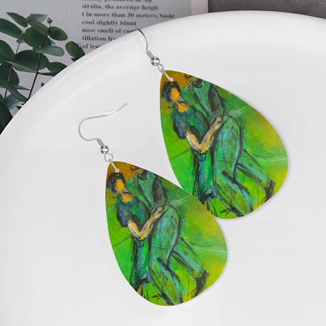 The Verde — Original Art Earrings by Leeorah