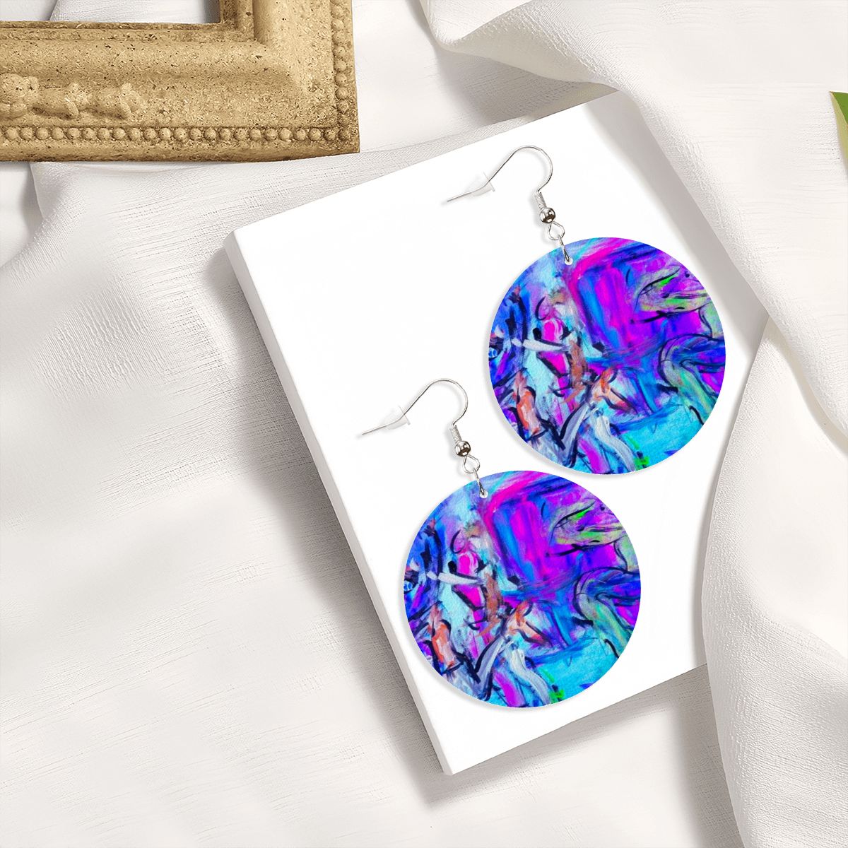Purple Magic — Original Art Earrings by Leeorah